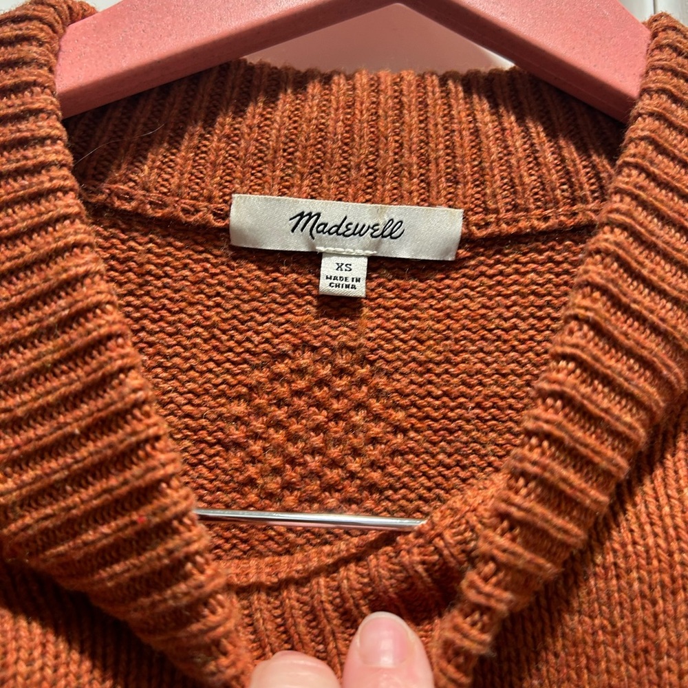 Madewell Cinnamon Knit Sweater 3/4 length sleeve